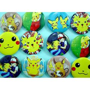 12 pcs Pokemon Assorted Badges Button Pins FREE SHIP  