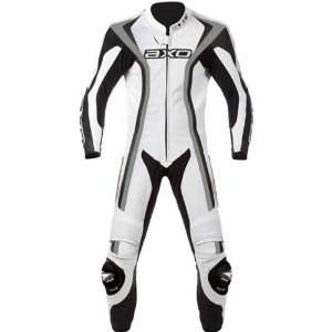   Mens Leather Sports Bike Motorcycle Race Suit   White / 52EU/42US