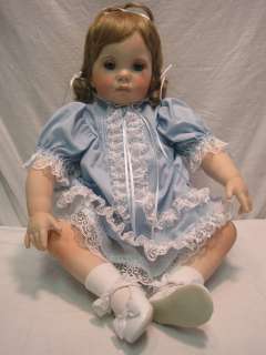 Cris Ann by Donna Rubert Porcelain Doll Handpainted Blue Dress Bent 