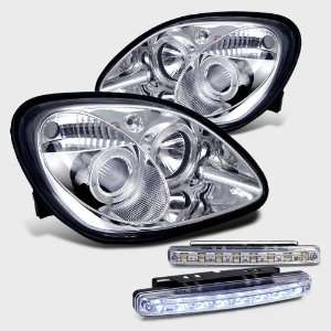   04 Mercedes SLK Halo Projector Head Light+led Fog Bumper Lamp Pair Set