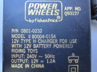 POWER WHEELS 12V Battery POWER RIDING TOY 240V CHARGER  