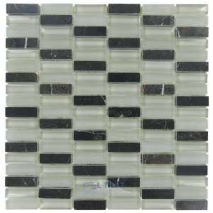   stacked glass mosaic tile in french roast