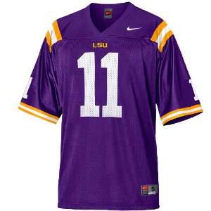 Nike LSU Tigers #11 Football Replica Jersey   Purple (Large)  