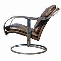Steelcase Platner Swivel Lounge Leather Arm Chairs  