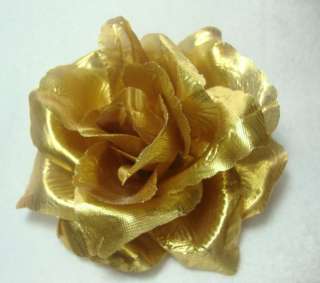 Gold Rose Hair Flower Clip and Pin  