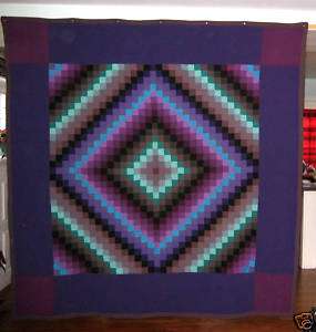 ANTIQUE AMISH SUNSHINE AND SHADOW QUILT  