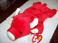 RETIRED TY SNORT THE BULL BEANIE BABY WITH TAGS RARE  