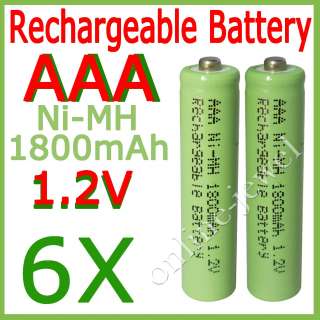 AAA 1800mAh NI MH Rechargeable Battery 1.2V Green  