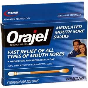  ORAJEL MED MOUTH SORE SWABS 12 EACH Health & Personal 