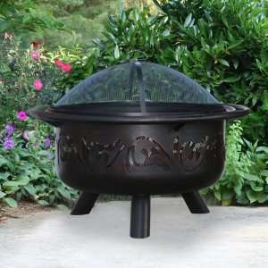  Ornate Oil Rubbed Outdoor Firebowl Patio, Lawn & Garden