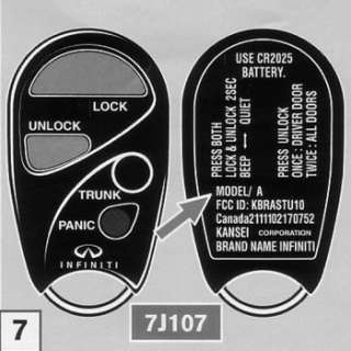 NISSAN FRONTIER KEYLESS REMOTE ENTRY KEY FOB 2000 2001  