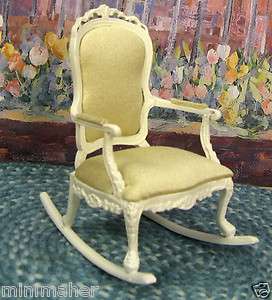 Genuine Bespaq~Rocking chair~Floral wreath NURSERY~dollhouse scale 