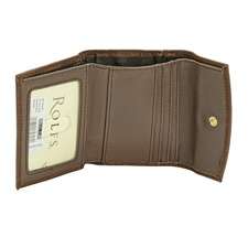 Rolfs Brown Zip Back Midi Genuine Leather Mini Wallet  