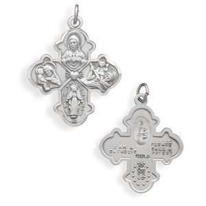  Reversible Catholic Cross Medallion Pendant Jewelry