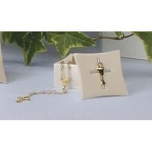   of 4 Communion Keepsake Trinket Boxes with Rosaries