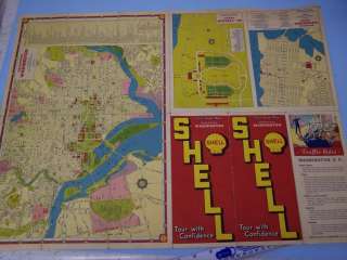 BN455 Vintage Shell Oil Metro Washington DC Gousha Map  