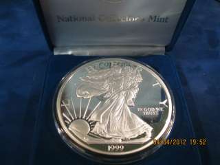   POUND SILVER EAGLE PROOF 7.3 TROY OUNCES .999 FINE SILVER BOXED  