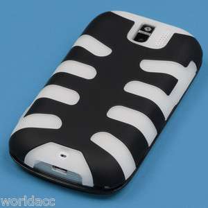 HTC myTouch 3G Slide Fishbone Hard Case Silicone Cover Black/Clear 