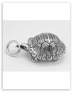 Small Turtle Sterling Silver Locket Box Pendant Tortoise  