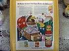 vtg 1945 ad print sniders chili sauce bottle spice coffee