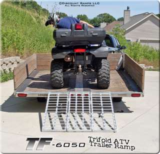 TRIFOLD MOTORCYCLE ATV LAWN TRACTOR TRAILER RAMP  