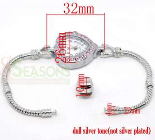 5Heart Watch Snap Clasp Bracelet Fit European Beads20cm  