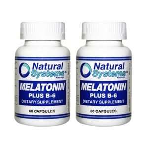  Natural Systems 2 PACK Melatonin Plus Vitamin B6 3 mg 2x60 
