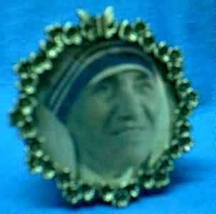 Pewter Frame w/ Picture MOTHER TERESA + Relic  