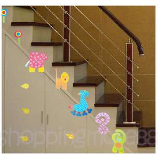 Animal Kids Child Stairs Cute Wall Sticker Home Decor x 1pc  