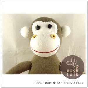 100% Handmade Sock Monkey Stuffed Animals Doll Baby Toy  