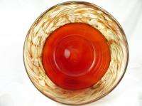 DBR Glass Hand Blown Art Glass Red Fluter Bowl  
