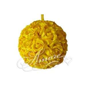  8 Inches Silk Pomander Kissing Ball Saffron Yellow 