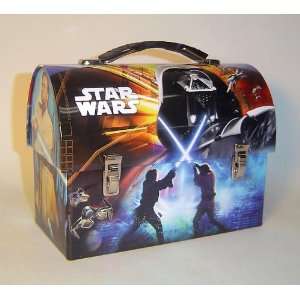 Star Wars Darth Vader / Light Saber Duel Tin Dome Lunch Box  