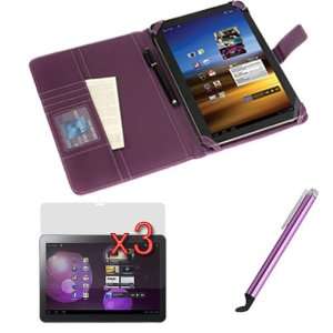   Screen Protector + Purple Universal Stylus with Flat Tip for Samsung
