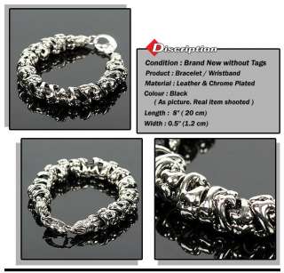 Gothic Chrome Plated Bracelet Wristband Cuff BR16  