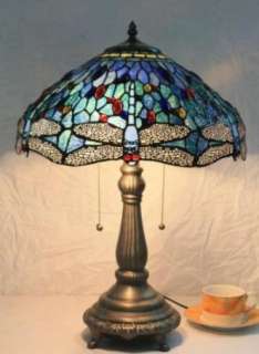 Tiffany Style Lamp   16 (blue dragonfly)  
