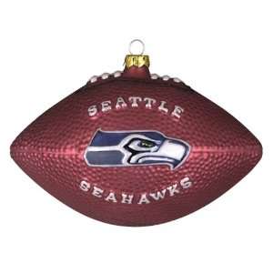  Pack of 2 NFL Seattle Seahawks Glass Football Christmas 