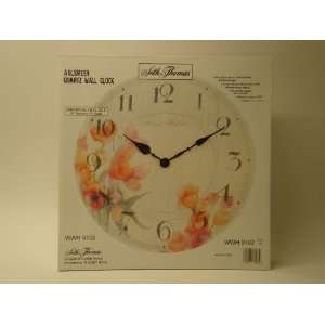  Seth Thomas Wooden Wall Clock With Flowers