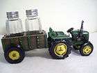 NEW COLLECTIBLE TRACTOR PULLING TRAILER CARRYING SALT AND PEPPER 