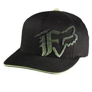 Fox Racing DC Check Flexfit Hat Cap Black and Green 58939 In Stock 