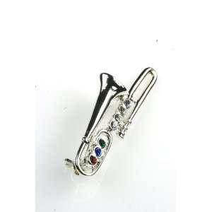  Notables Jewelry Trombone Stick Pin   Silver Musical Instruments