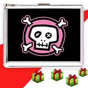  pink skull Cigarette Case Lighter 