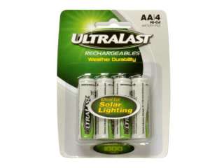 UltraLast AA 4 Pack Rechargeable NICD Batteries Retail Pack 