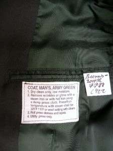 Size 40 Extra Long US Army Class A Dress Green Uniform Jacket Coat 