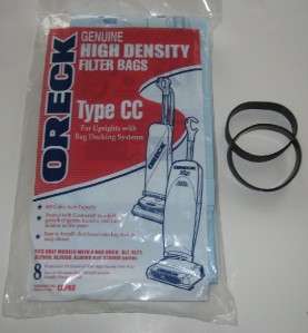 Genuine Oreck XL CC Vacuum Cleaner Bags CCPK8+2 belts  