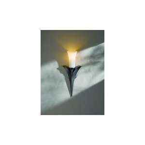   Wall Sconce in Burnished Steel with Soft Amber glass