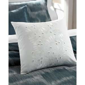   Indigo Ombre 16 Square White Embroidered Pillow