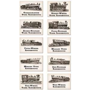  Steam Locomotive Iron Horse Ten Fridge Magnet Set 