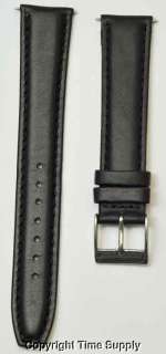18 mm BLACK CALF LEATHER PADDED WATCH BAND / STRAP NEW  