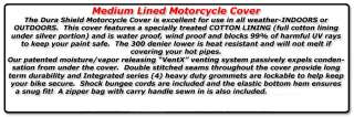 Lined Motorcycle Cover Honda Shadow Spirit 2C  